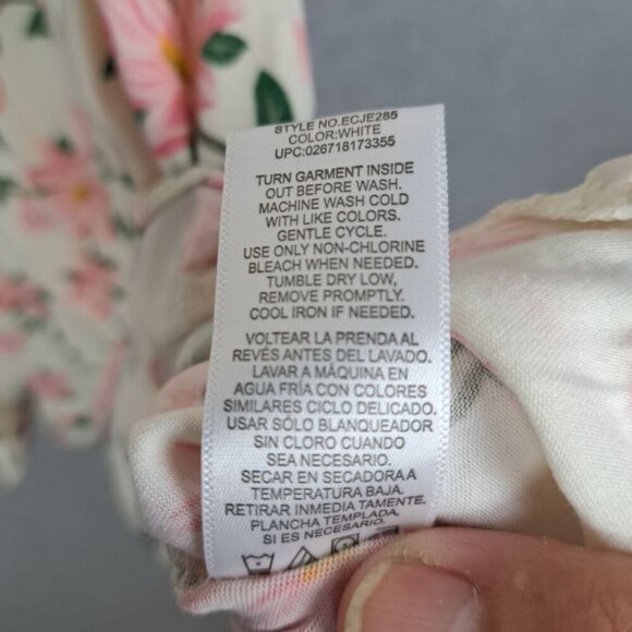 Draper James Cream & Pink Magnolia Flower Robe Super Soft Sz.L - Picture 7 of 7